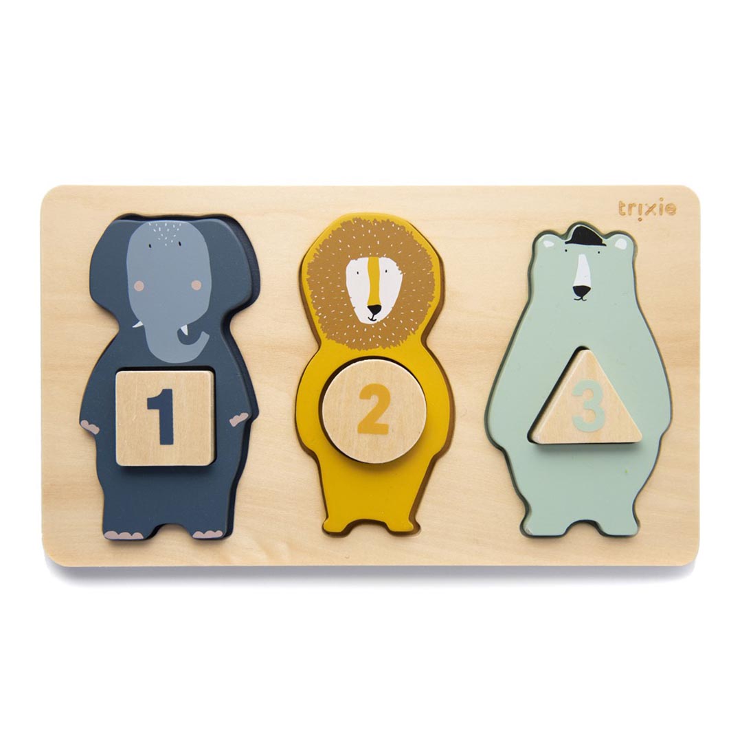 Puzzle de números de madera